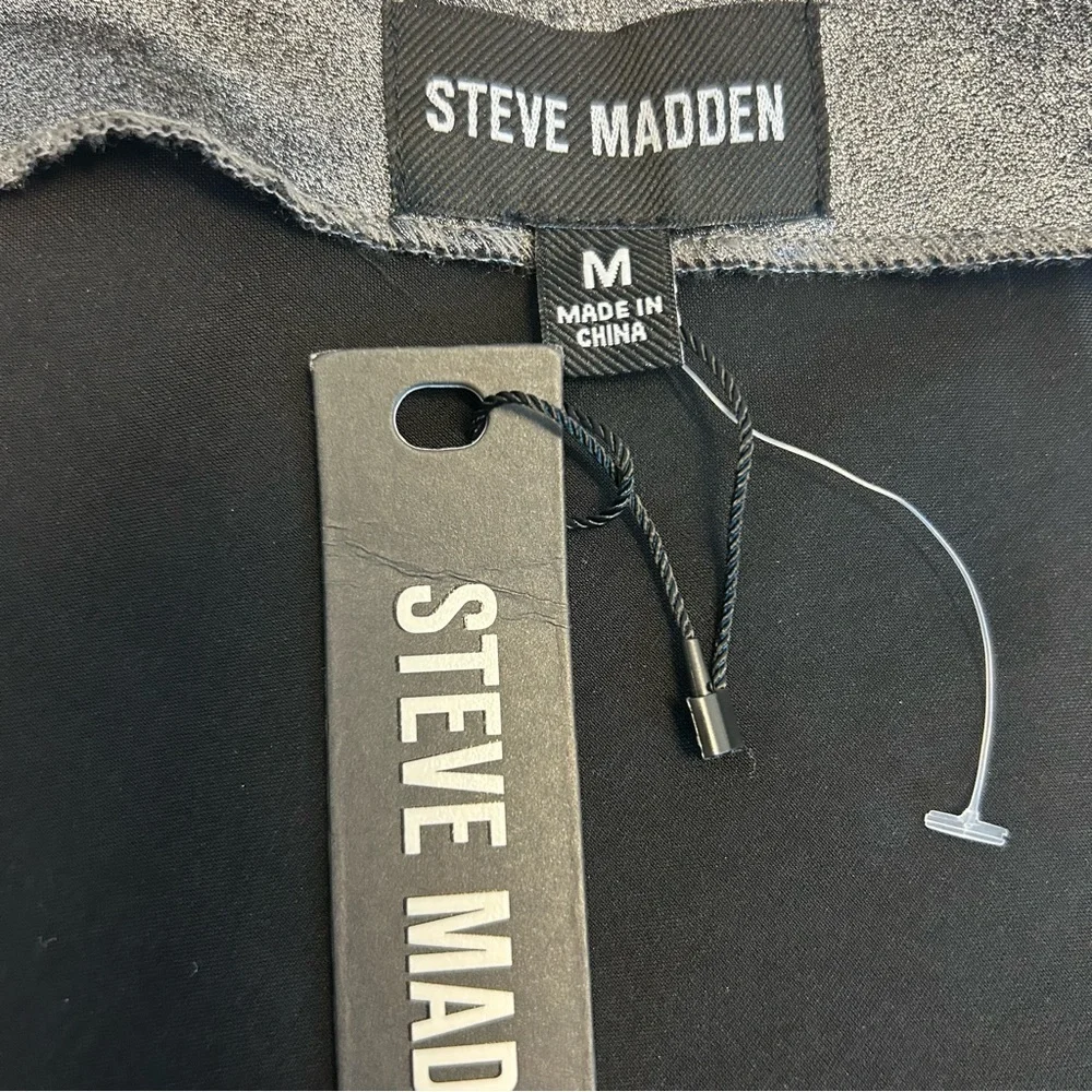 Steve Madden gray metallic silver midi slip skirt NWT